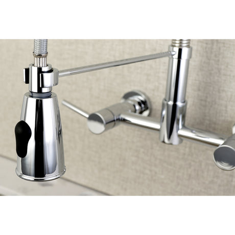Gourmetier GS8281DL Concord 2-Handle Wall Mount Pull-Down Kitchen Faucet, Polished Chrome