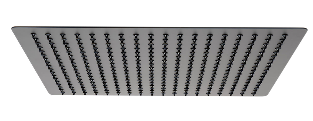 Matte Black Stainless Steel 16" Square Ultra-Thin Rain Shower Head