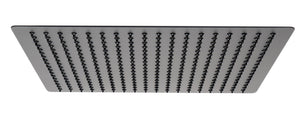 Matte Black Stainless Steel 16" Square Ultra-Thin Rain Shower Head