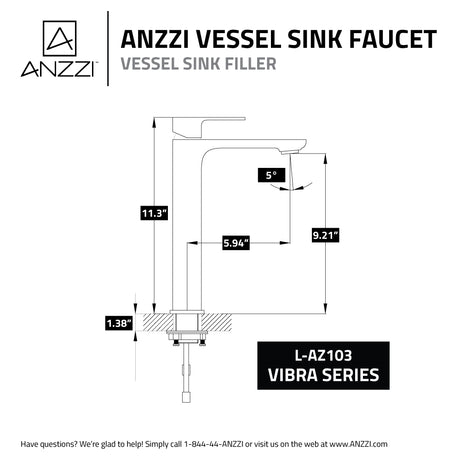 ANZZI L-AZ103BN Vibra Single Hole Single-Handle Bathroom Sink Faucet-Brushed Nickel