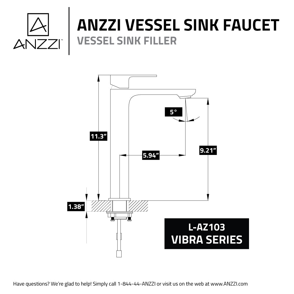 ANZZI L-AZ103 Vibra Single Hole Single-Handle Bathroom Sink Faucet-Polished Chrome