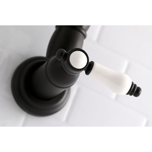 Kingston Brass KS3100BPL Bel-Air Wall Mount Pot Filler Kitchen Faucet, Matte Black