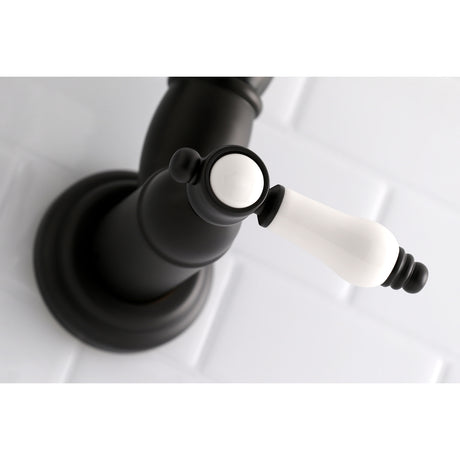 Kingston Brass KS3100BPL Bel-Air Wall Mount Pot Filler Kitchen Faucet, Matte Black