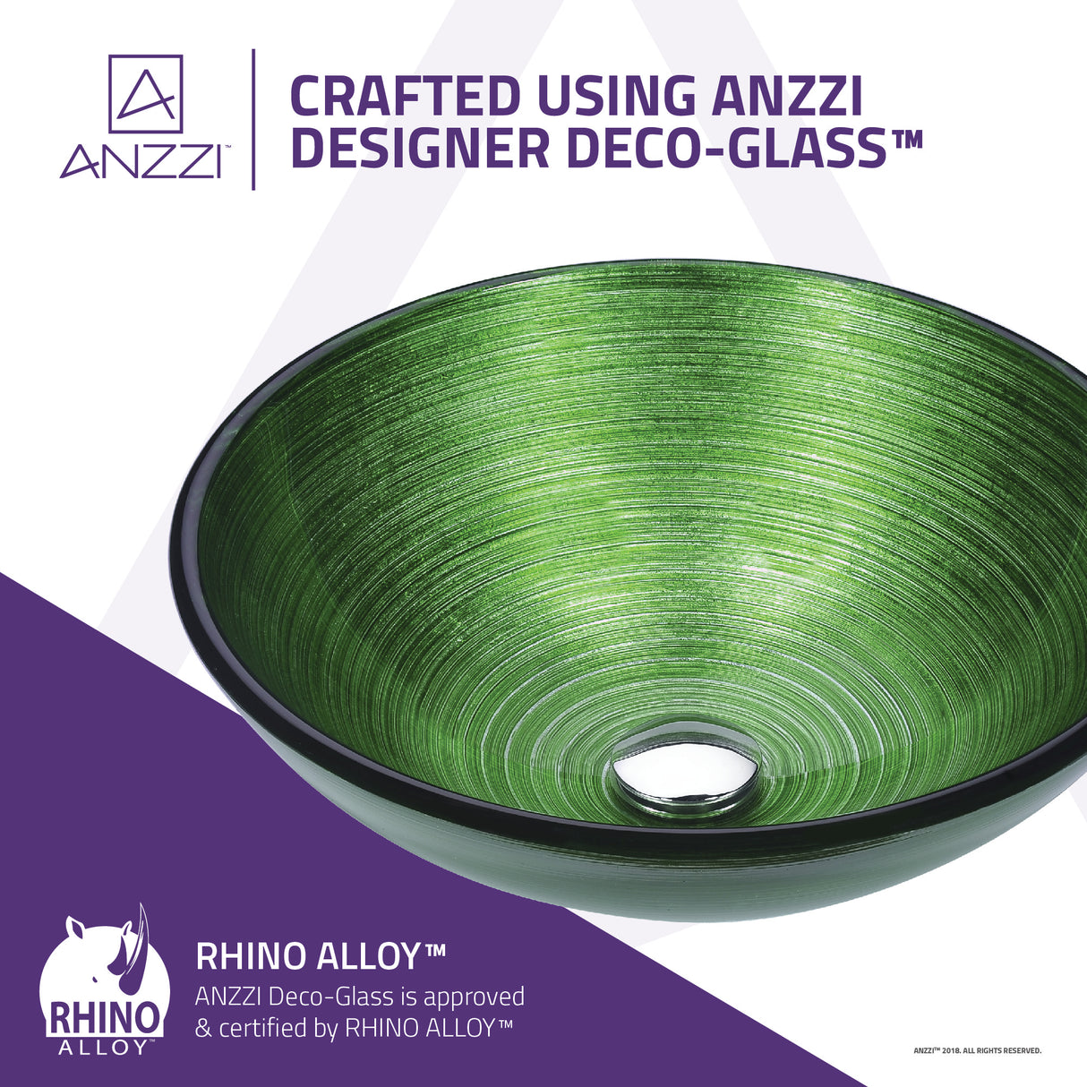 ANZZI LS-AZ8224 Gardena Series Deco-Glass Vessel Sink in Brushed Green