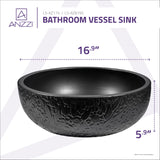 ANZZI LS-AZ8195 Tara Series Ceramic Vessel Sink in Black