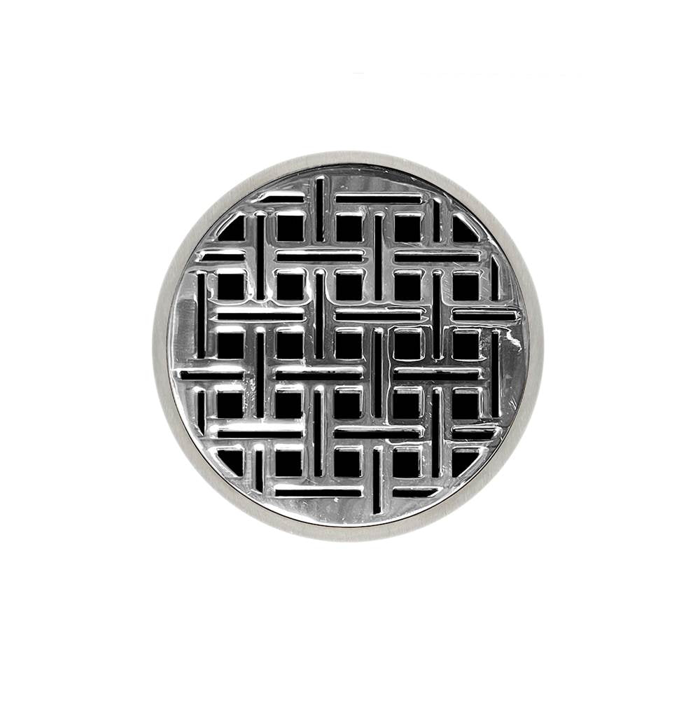 Infinity Drain RVD 5-2A 5” x 5” RVD 5 - Strainer - Weave Pattern & 2" Throat w/ABS Drain Body 2” Outlet
