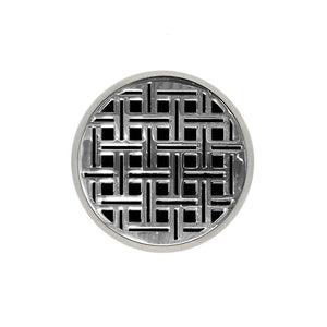 Infinity Drain RVD 5-2P 5” x 5” RVD 5 - Strainer - Weave Pattern & 2" Throat w/PVC Drain Body 2” Outlet