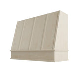Raw Wood Angled Hood with Strapping Flat Trim - 48" W x 36" H