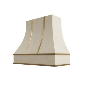 Raw Wood Curved Hood with Brass Strapping - 42