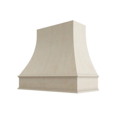 Raw Wood Curved Hood Classic Trim - 42" W x 36" H