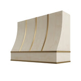Raw Sloped Hood with Brass Strapping - 48" W x 30" H