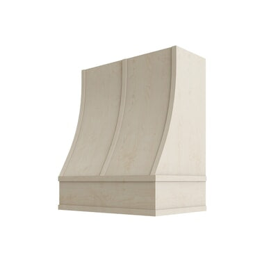 Raw Wood Sloped Hood with Strapping Flat Trim - 30" W x 36" H