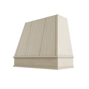 Raw Wood Tapered Hood with Strapping Flat Trim - 36