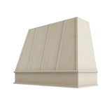 Raw Wood Tapered Hood with Strapping Flat Trim - 48" W x 36" H
