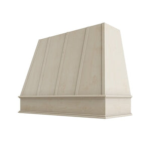 Raw Wood Tapered Hood with Strapping Flat Trim - 48" W x 36" H