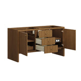 Hudson 60" Double Vanity, Honey Oak w/ 3 CM Charcoal Soapstone Silestone Top