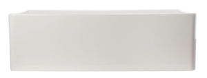 ALFI brand AB533-W 33" White Smooth Apron Single Bowl Fireclay Farm Sink