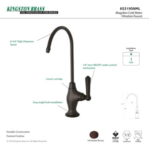 Kingston Brass KS3195NML Magellan Single Handle Water Filtration Faucet, Oil Rubbed Bronze