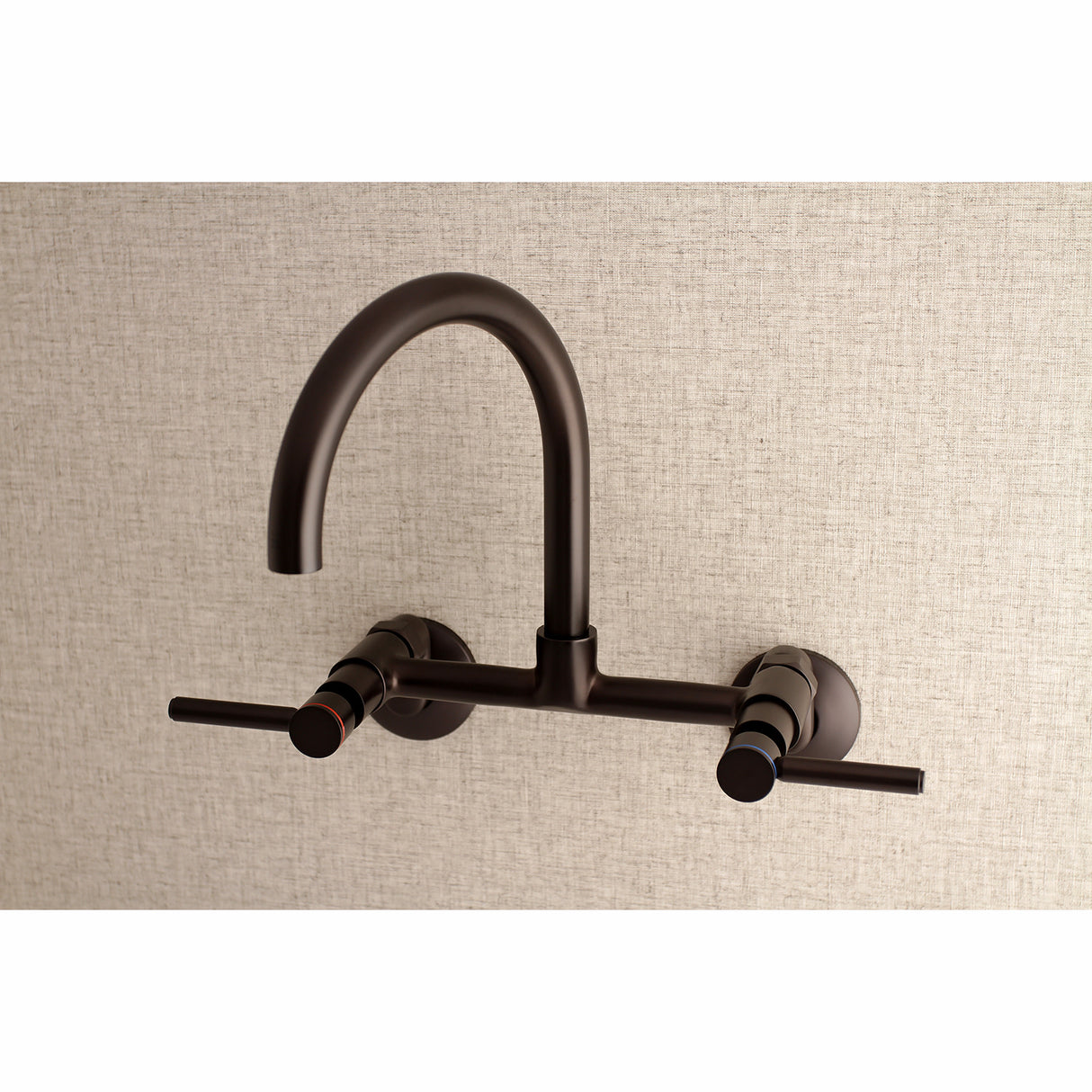 Kingston Brass Concord 8-Inch Adjustable Center Wall Mount Kitchen Faucet, Oil Rubbed Bronze