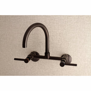 Kingston Brass Concord 8-Inch Adjustable Center Wall Mount Kitchen Faucet, Oil Rubbed Bronze