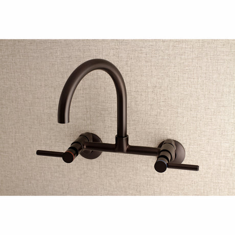Kingston Brass Concord 8-Inch Adjustable Center Wall Mount Kitchen Faucet, Oil Rubbed Bronze