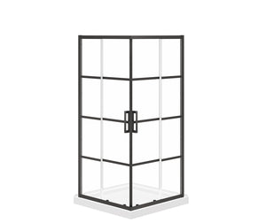 MAAX 107481-972-340-000 Scarlet 36 x 36 Acrylic Corner Drain Shower Kit in White with Shaker Glass in Matte Black