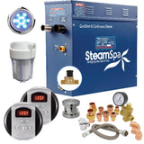 SteamSpa Executive 9 KW QuickStart Acu-Steam Bath Generator Package with Built-in Auto Drain in Brushed Nickel EXR900BN-A