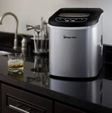 Magic Chef 27 lbs. Portable Countertop Ice Maker with Removable Basket and Ice Scoop - Stainless Steel HNIM27ST