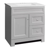 Home Decorators Collection Sedgewood 30.5 in. W x 18.75 in. D x 34.375 in. H Single Sink Bath Vanity in Dove Gray with Arctic Solid Surface Top PPLNKDVR30D