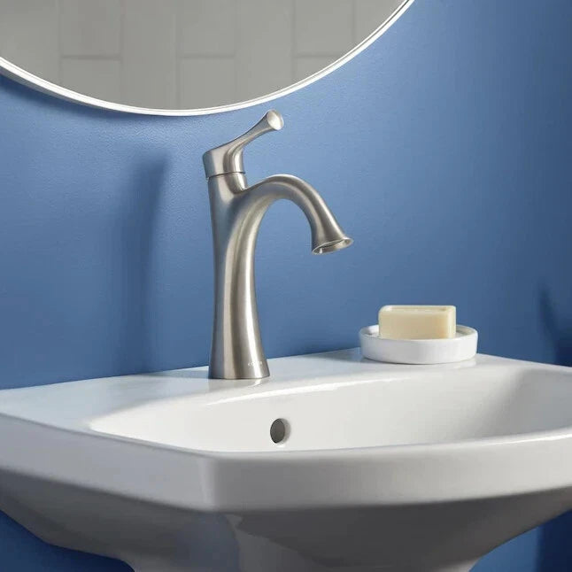 KOHLER Lilyfield Brushed Nickel 1-Handle Single Hole/4-in Centerset Bathroom Faucet