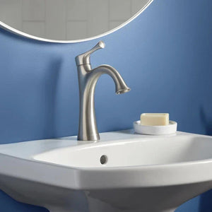 KOHLER Lilyfield Brushed Nickel 1-Handle Single Hole/4-in Centerset Bathroom Faucet