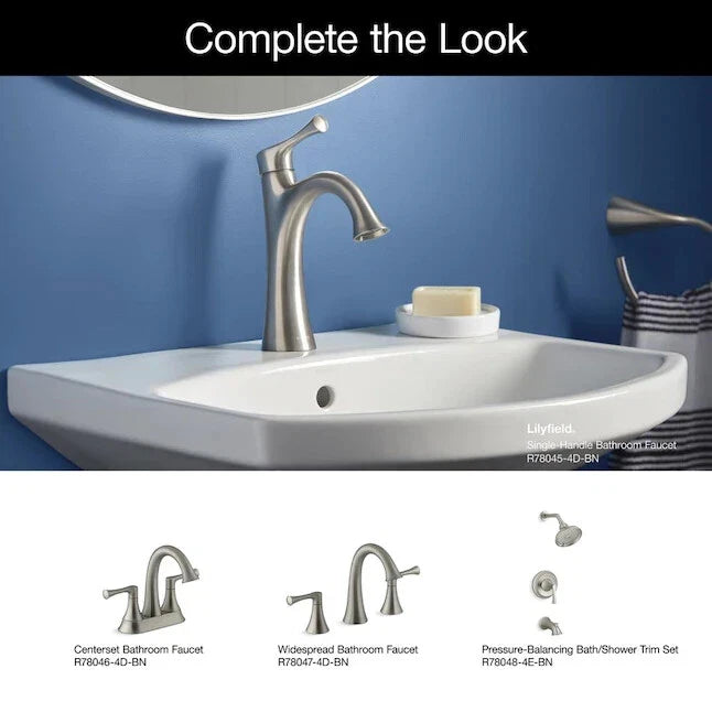 KOHLER Lilyfield Brushed Nickel 1-Handle Single Hole/4-in Centerset Bathroom Faucet