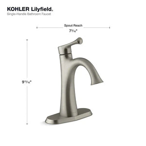 KOHLER Lilyfield Brushed Nickel 1-Handle Single Hole/4-in Centerset Bathroom Faucet