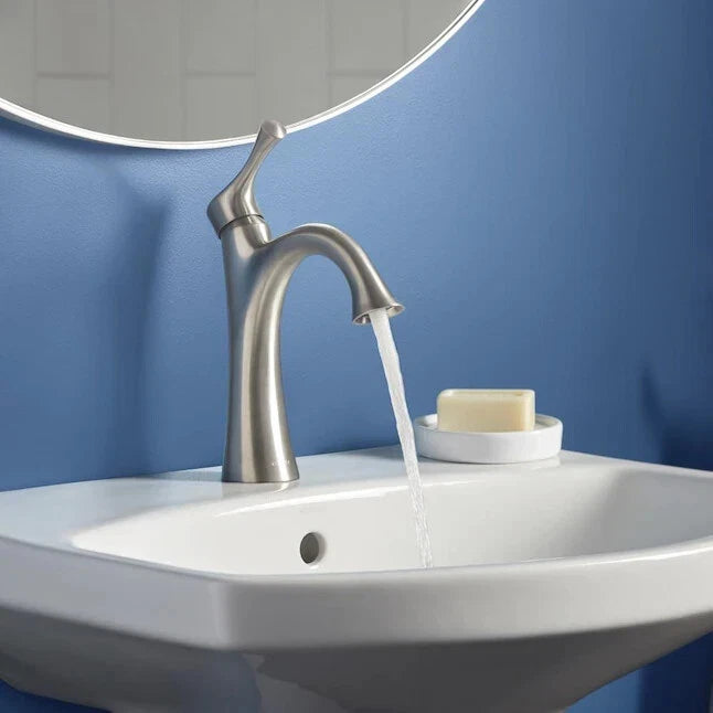 KOHLER Lilyfield Brushed Nickel 1-Handle Single Hole/4-in Centerset Bathroom Faucet