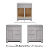 Home Decorators Collection Sedgewood 30.5 in. W x 18.75 in. D x 34.375 in. H Single Sink Bath Vanity in Dove Gray with Arctic Solid Surface Top PPLNKDVR30D