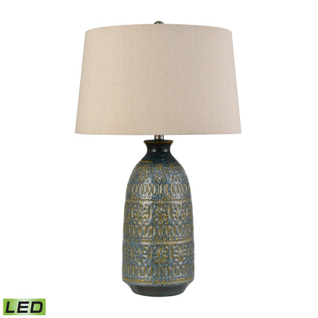Elk S0019-11143-LED Burnie 28'' High 1-Light Table Lamp - Blue Glazed - Includes LED Bulb