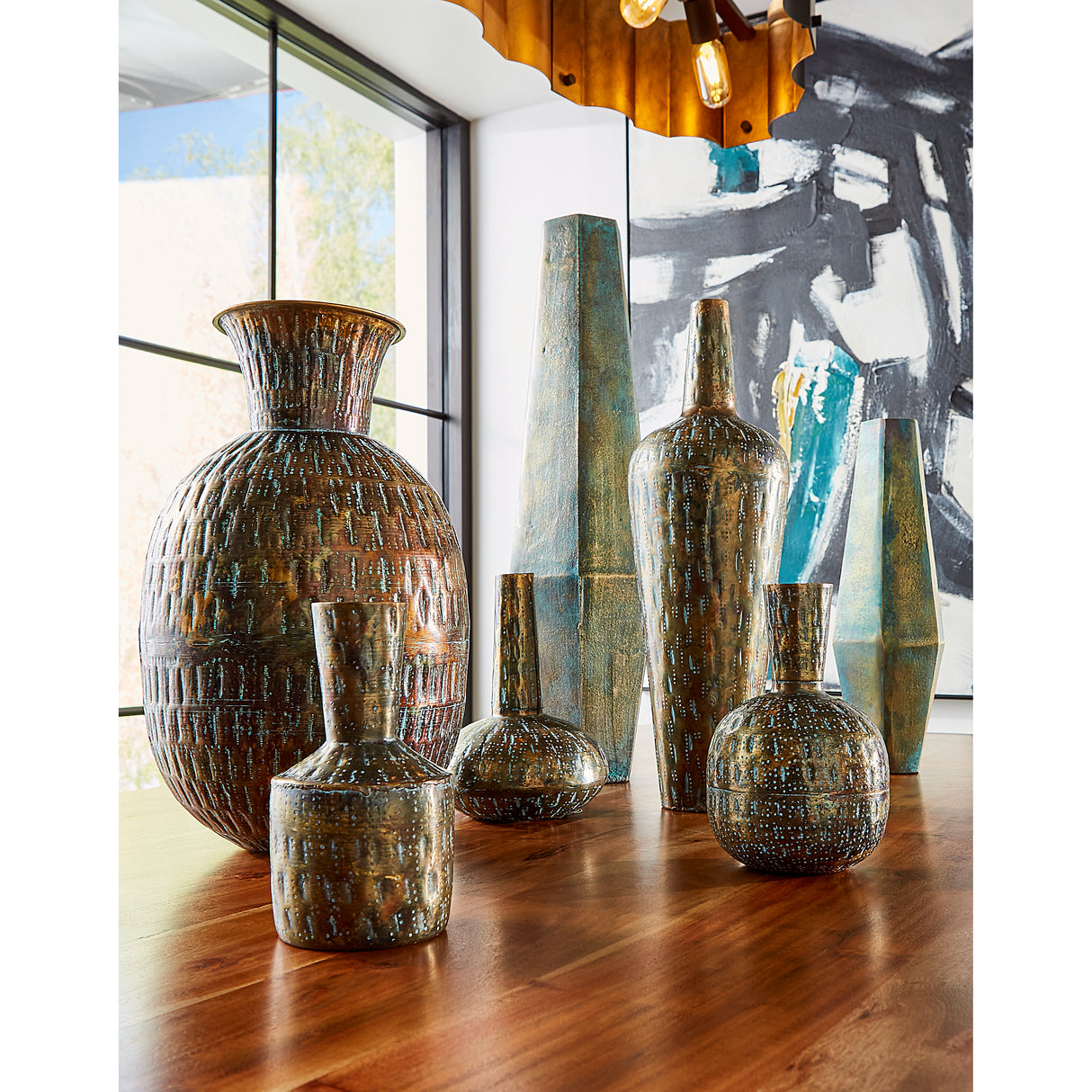 Elk S0807-9778 Fowler Vase - Large Patinated Brass