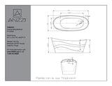 ANZZI FT-AZ084 Stratus 5.6 ft. Acrylic Reversible Drain Freestanding Bathtub in Glossy White