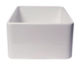 ALFI brand ABF3018 30" White Thin Wall Single Bowl Smooth Apron Fireclay Kitchen Farm Sink