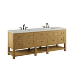 Breckenridge 84" Double Vanity, Light Natural Oak w/ 3 CM Eternal Jasmine Pearl Top