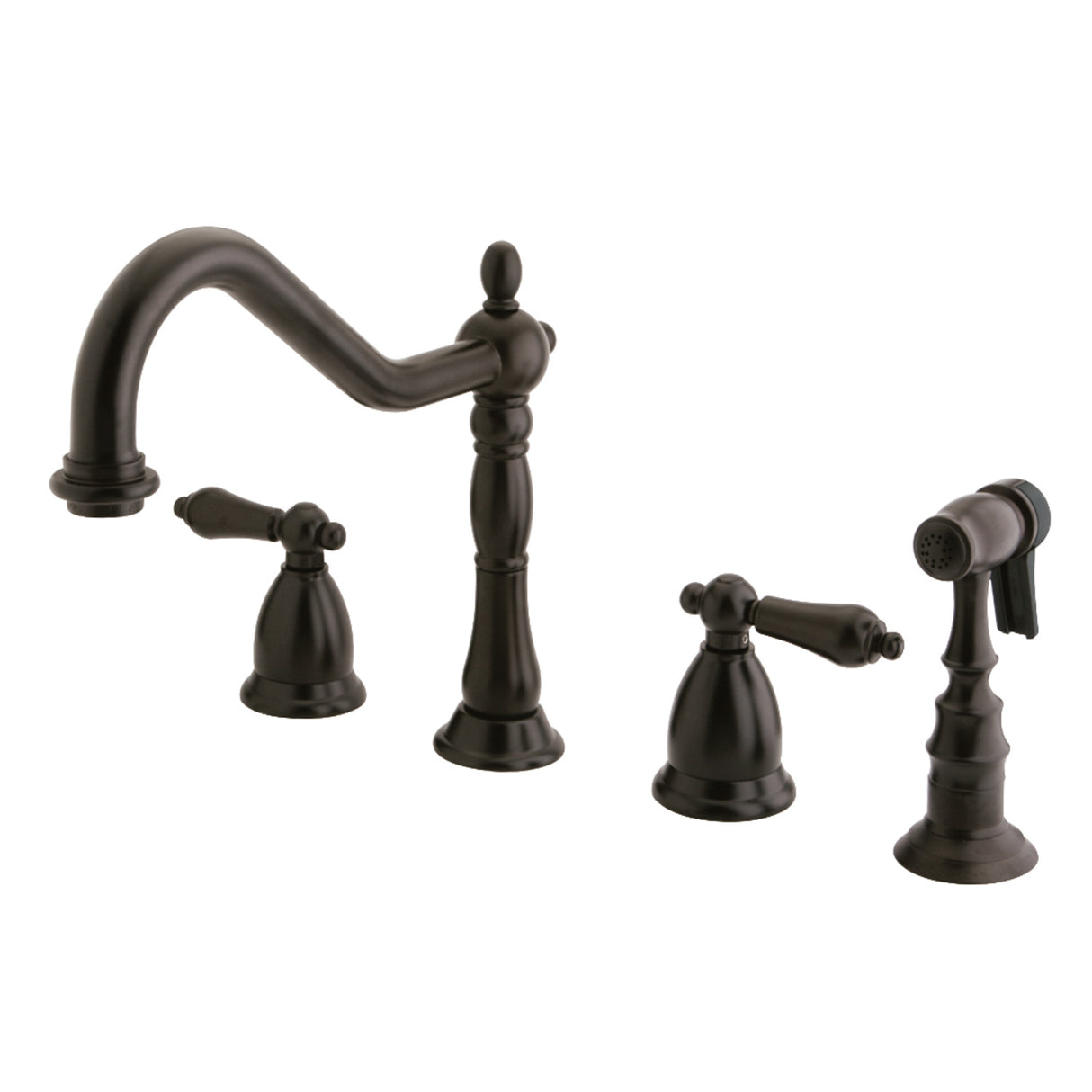Kingston Brass KS1795ALBS Widespread Kitchen Faucet, Oil Rubbed Bronze