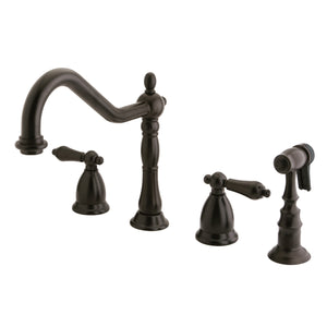 Kingston Brass KS1795ALBS Widespread Kitchen Faucet, Oil Rubbed Bronze
