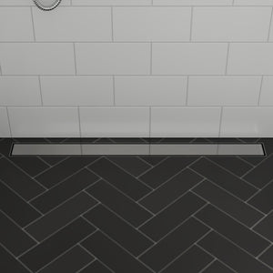 ALFI brand ABLD36B-PSS 36" Modern Polished Stainless Steel Linear Shower Drain with Solid Cover