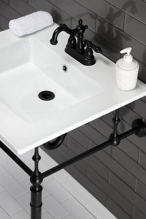 Kingston Brass KB1600AL Heritage 4 in. Centerset Bathroom Faucet, Matte Black