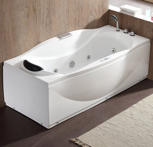EAGO AM189ETL-R 6 ft Right Drain Acrylic White Whirlpool Bathtub w Fixtures