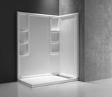 ANZZI SWAZ005WH-012WR Lex-Class 60 in. x 74 in. Shower Wall Surround and Base in White