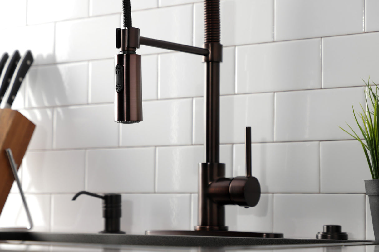 Gourmetier LS8775DL Concord Single-Handle Pre-Rinse Kitchen Faucet, Oil Rubbed Bronze