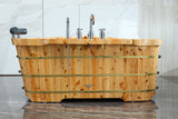 ALFI brand AB1136 61" Free Standing Cedar Wooden Bathtub with Chrome Tub Filler
