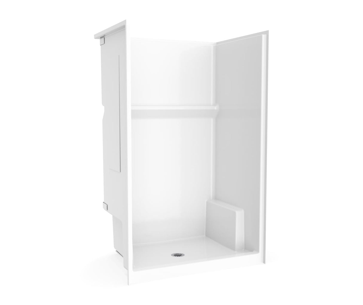 Aker Icon SH 4834 Acrylx Alcove Center Drain One-piece Shower in White
