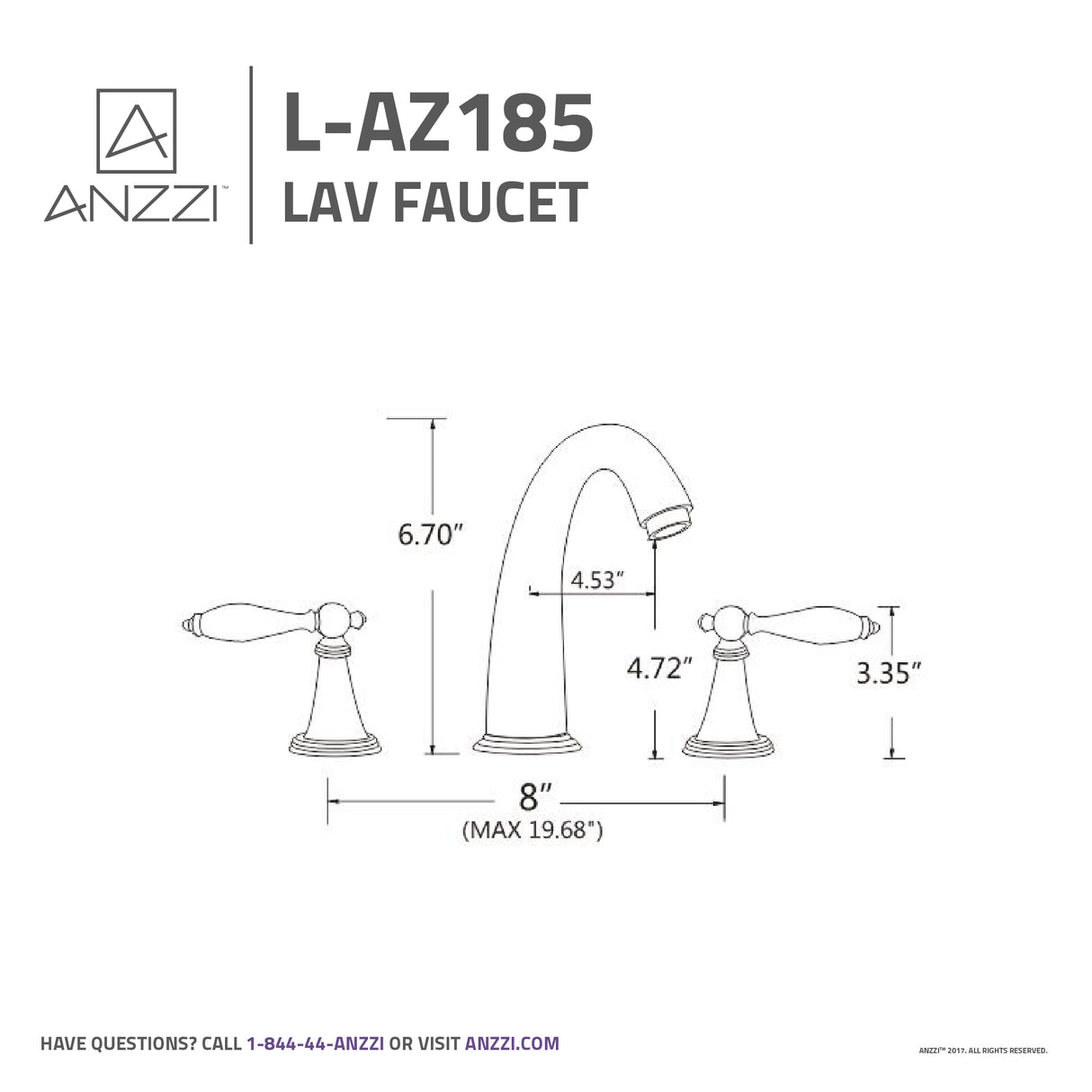 ANZZI L-AZ185BN Queen 8 in. Widespread 2-Handle Bathroom Faucet in Brushed Nickel